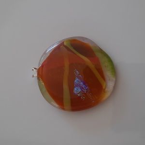 Handmade glass puddle pendant